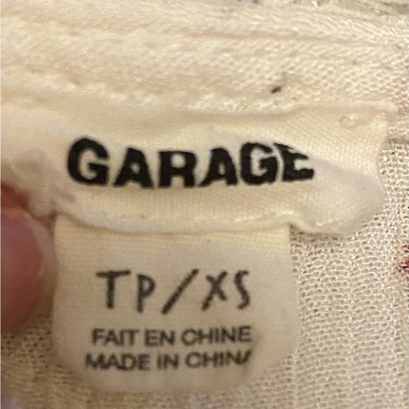 Garage white floral lace button up tied tank top XS - Picture 4 of 4